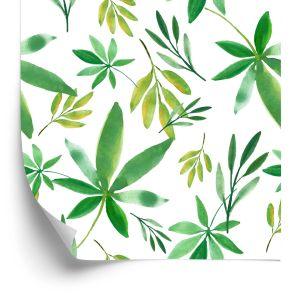 Behang Delicate Kleurrijke Bladeren