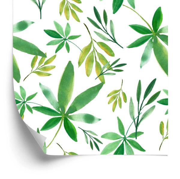 Behang Delicate Kleurrijke Bladeren