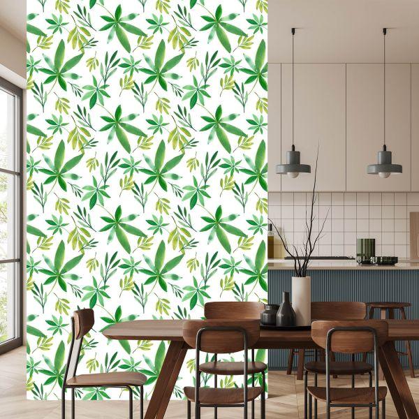 Behang Delicate Kleurrijke Bladeren - Afbeelding 4
