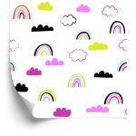 Behang Kleurrijke Regenboogwolken