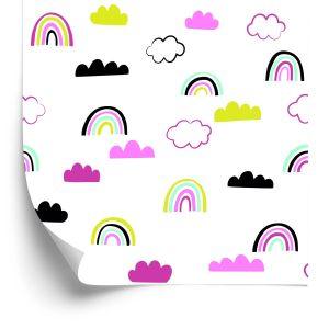 Behang Kleurrijke Regenboogwolken