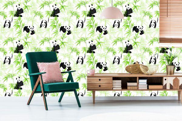 Behang Panda's En Planten - Afbeelding 6