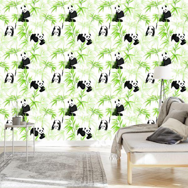 Behang Panda's En Planten - Afbeelding 3