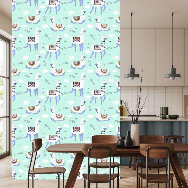 Behang Dieren Met Lama's Voor Een Babykamer - Afbeelding 4