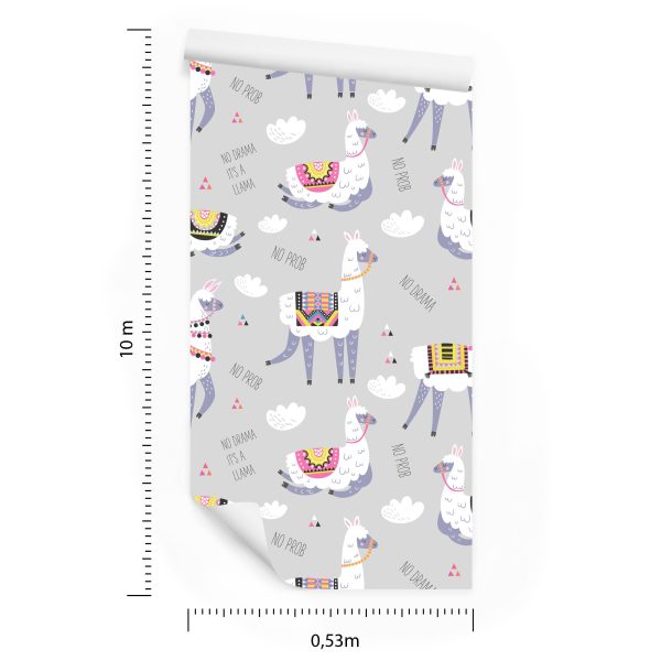 Behang Wolken Lama Dieren Voor Een Kinderkamer - Afbeelding 8