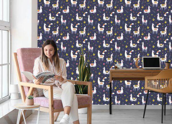 Behang Regenboogdieren Voor De Babykamer Van De Lama - Afbeelding 7