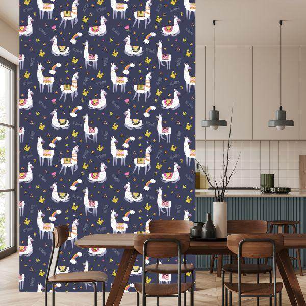 Behang Regenboogdieren Voor De Babykamer Van De Lama - Afbeelding 4