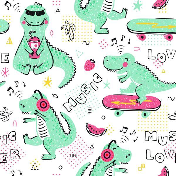 Behang Krokodillen-Skateboards Voor Kinderen - Afbeelding 2