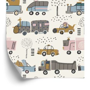Behang Cars Boomdieren Voor De Babykamer