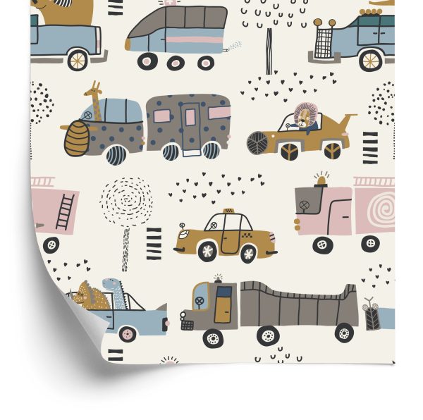 Behang Cars Boomdieren Voor De Babykamer