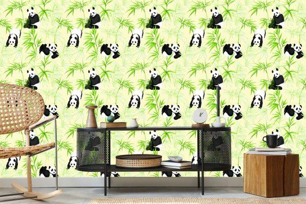 Behang Panda's En Planten - Afbeelding 5