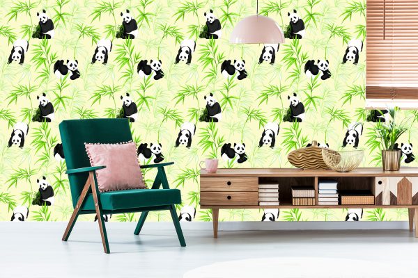 Behang Panda's En Planten - Afbeelding 6