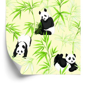 Behang Panda's En Planten