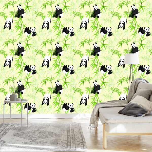 Behang Panda's En Planten - Afbeelding 3
