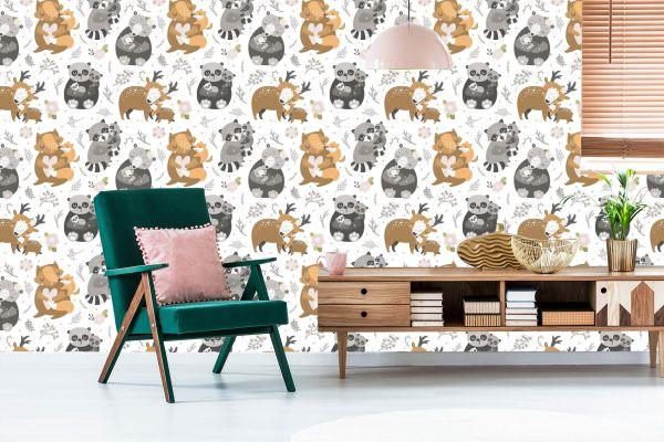 Behang Babydieren Tussen Bloemen - Afbeelding 6