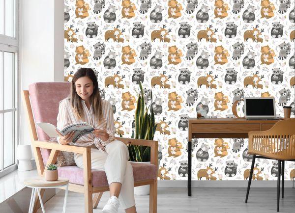 Behang Babydieren Tussen Bloemen - Afbeelding 7