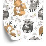 Behang Babydieren Tussen Bloemen