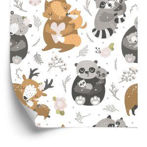 Behang Babydieren Tussen Bloemen