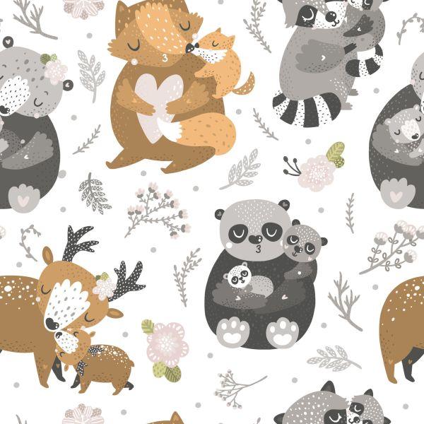 Behang Babydieren Tussen Bloemen - Afbeelding 2