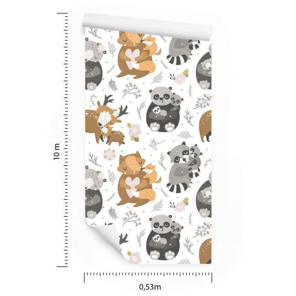 Behang Babydieren Tussen Bloemen - Afbeelding 8