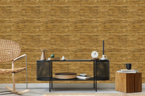 Behang Stijlvol Horizontaal Houten Patroon - Afbeelding 5