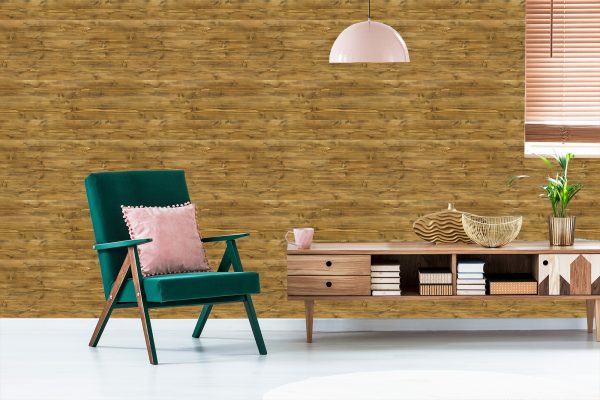 Behang Stijlvol Horizontaal Houten Patroon - Afbeelding 6
