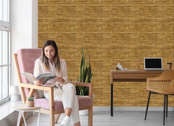 Behang Stijlvol Horizontaal Houten Patroon - Afbeelding 7