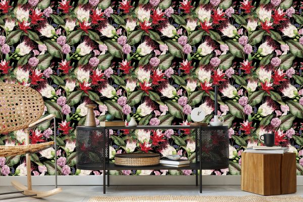 Behang Veelkleurige Bloemen - Afbeelding 5