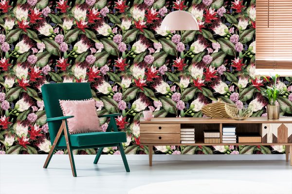 Behang Veelkleurige Bloemen - Afbeelding 6