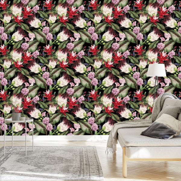 Behang Veelkleurige Bloemen - Afbeelding 3