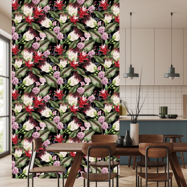 Behang Veelkleurige Bloemen - Afbeelding 4