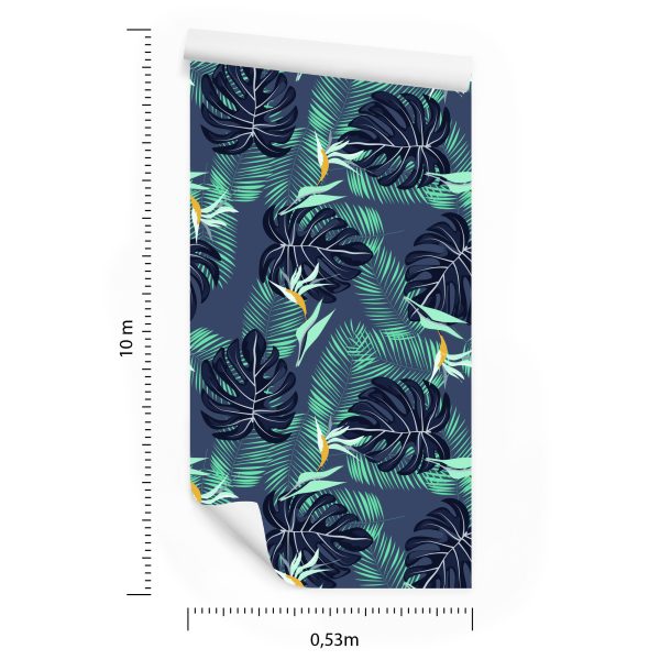 Behang Tropische Bloemen En Bladeren - Afbeelding 8