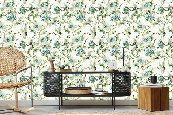 Behang Vogels En Planten Ornamenten - Afbeelding 5