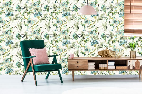 Behang Vogels En Planten Ornamenten - Afbeelding 6