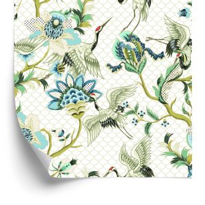 Behang Vogels En Planten Ornamenten