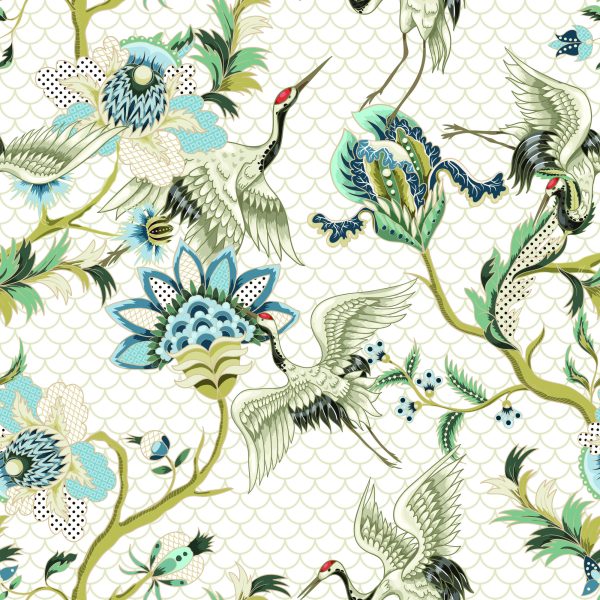 Behang Vogels En Planten Ornamenten - Afbeelding 2
