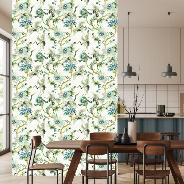 Behang Vogels En Planten Ornamenten - Afbeelding 4