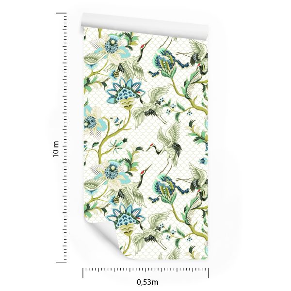 Behang Vogels En Planten Ornamenten - Afbeelding 8