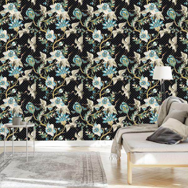 Behang Kranen En Bomen - Afbeelding 3