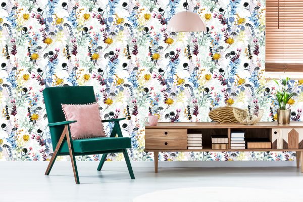 Behang Veld Bloemen - Afbeelding 6