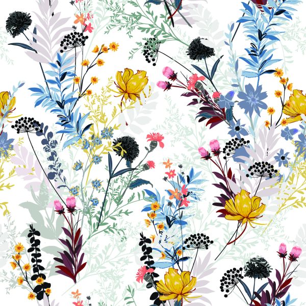 Behang Veld Bloemen - Afbeelding 2