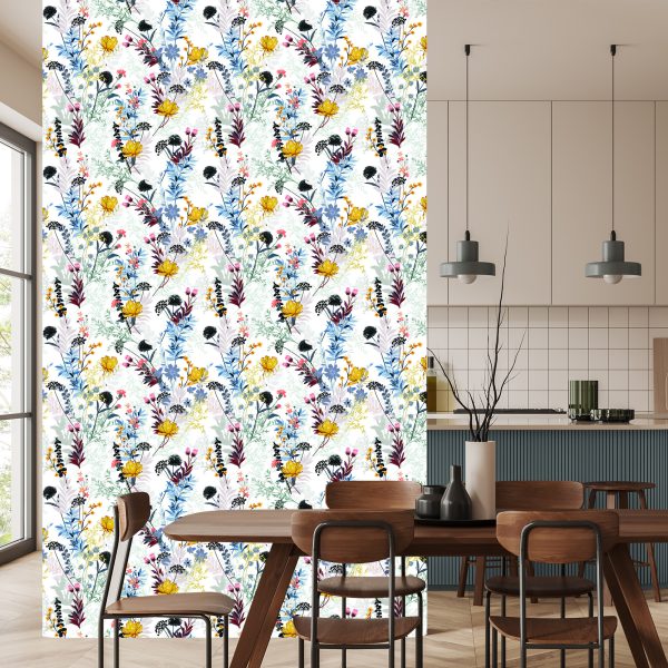 Behang Veld Bloemen - Afbeelding 4