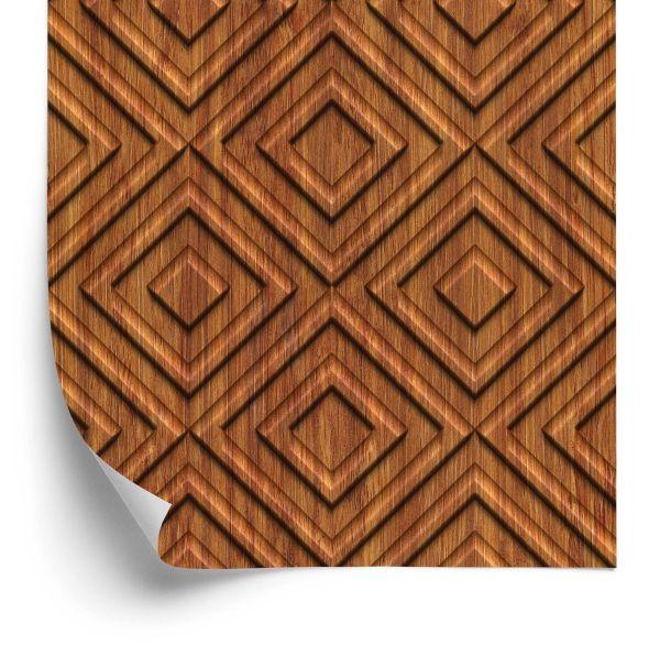 Behang Houten Geometrisch Retro Patroon