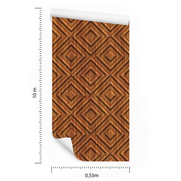 Behang Houten Geometrisch Retro Patroon - Afbeelding 8