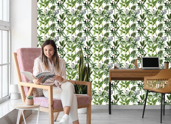 Behang Dieren, Vogels En Bomen - Afbeelding 7