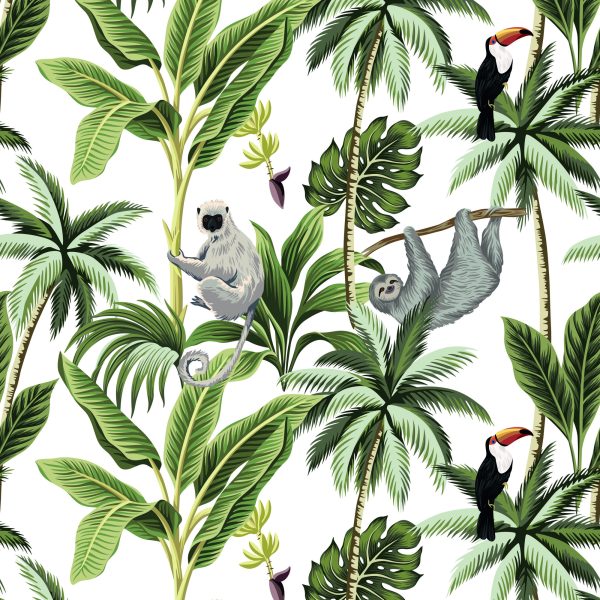 Behang Dieren, Vogels En Bomen - Afbeelding 2