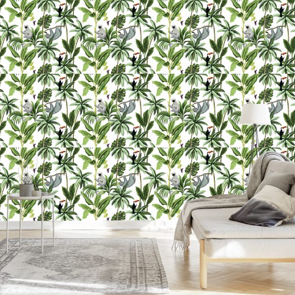 Behang Dieren, Vogels En Bomen - Afbeelding 3