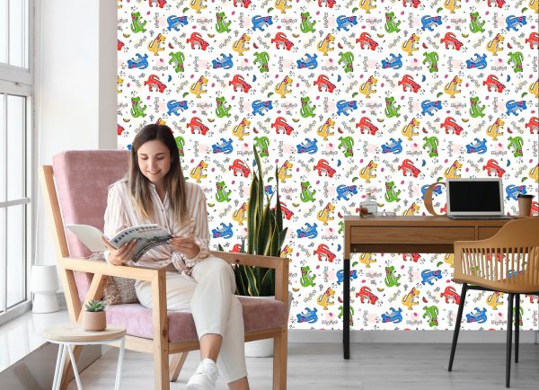Behang Kleurrijke Krokodillenbriefjes Voor De Kinderkamer - Afbeelding 7