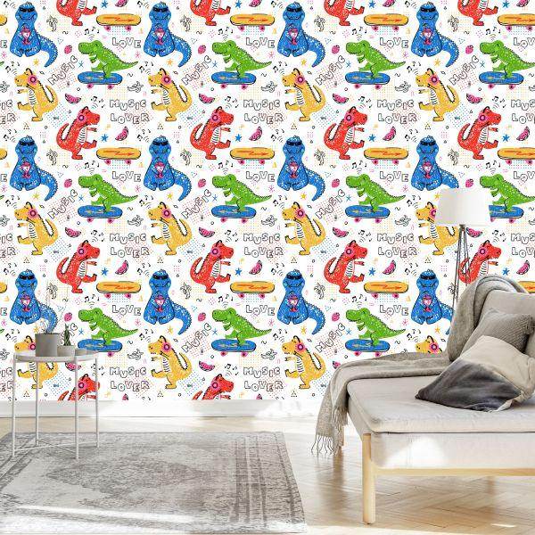 Behang Kleurrijke Krokodillenskateboards Voor Kinderen - Afbeelding 3