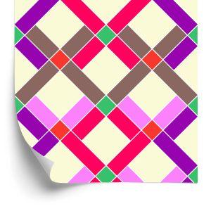 Behang Geometrisch - Kleurrijke Diamanten